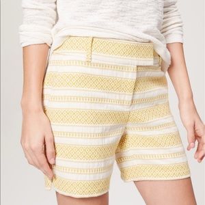 NEW Ann Taylor Loft Riviera Yellow White Pattern Short